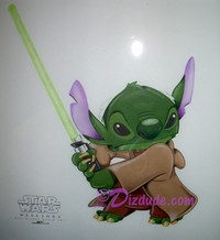 Star Wars Weekends 2011 Disney artist Jason Zucker Hand Drawn Sketch Yoda Stitch Closeup
